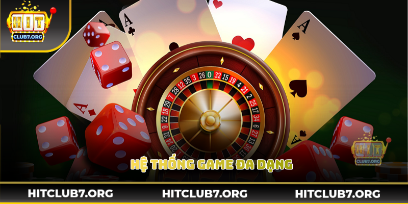 Giao diện các nhóm game đa dạng trong cổng game Hitclub